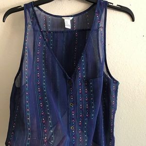 Navy blue sheer cami